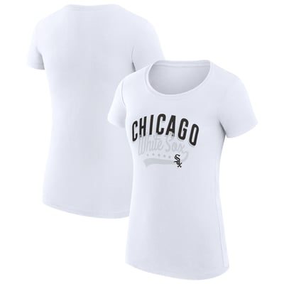 Chicago White Sox G-III 4Her by Carl Banks Women's Super-Slim Fit Lightweight Filigree Team T-Shirt - White