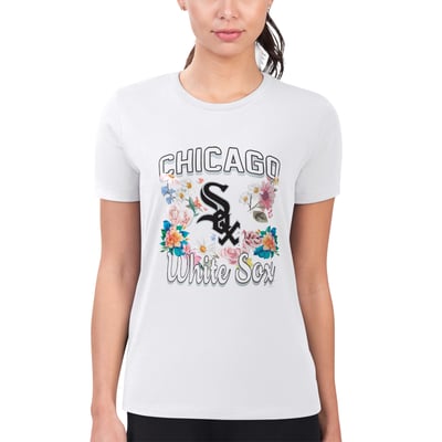 Chicago White Sox G-III 4Her by Carl Banks Women's Super-Slim Fit Lightweight Flowers Graphic T-Shirt - White