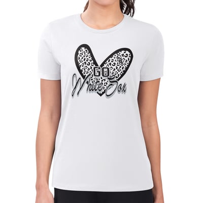 Chicago White Sox G-III 4Her by Carl Banks Women's Super-Slim Fit Lightweight Leopard Heart T-Shirt - White