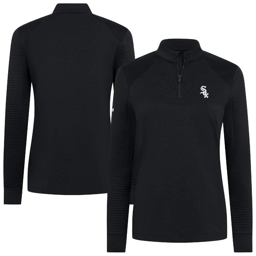 Chicago White Sox Levelwear Women's Power Insignia 2.0 Quarter-Zip Pullover Top - Black