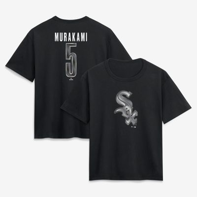 Munetaka Murakami Chicago White Sox Women's Metallic Mascot Name & Number T-Shirt - Black