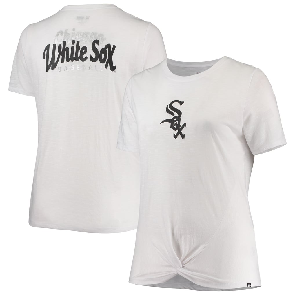 Chicago White Sox New Era Women's Plus Size 2-Hit Front Knot T-Shirt - White