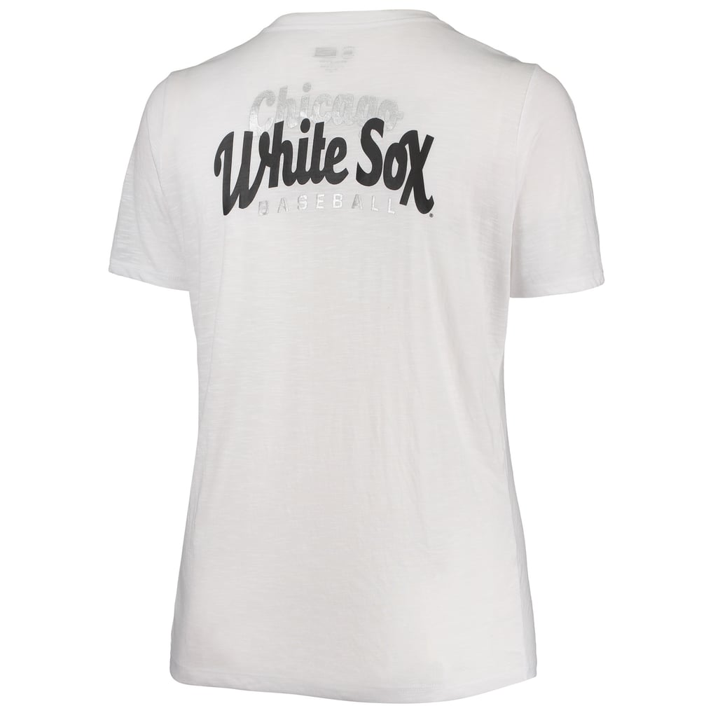 Chicago White Sox New Era Women's Plus Size 2-Hit Front Knot T-Shirt - White