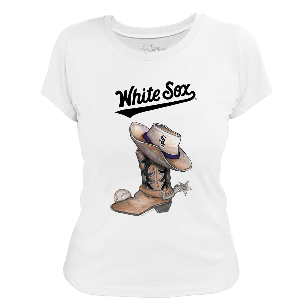 Chicago White Sox Tiny Turnip Women's Cowboy Boot T-Shirt - White