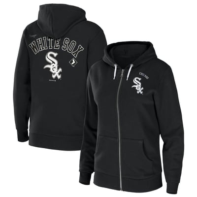 Chicago White Sox WEAR by Erin Andrews Women's Full-Zip Sponge Fleece Hoodie - Black