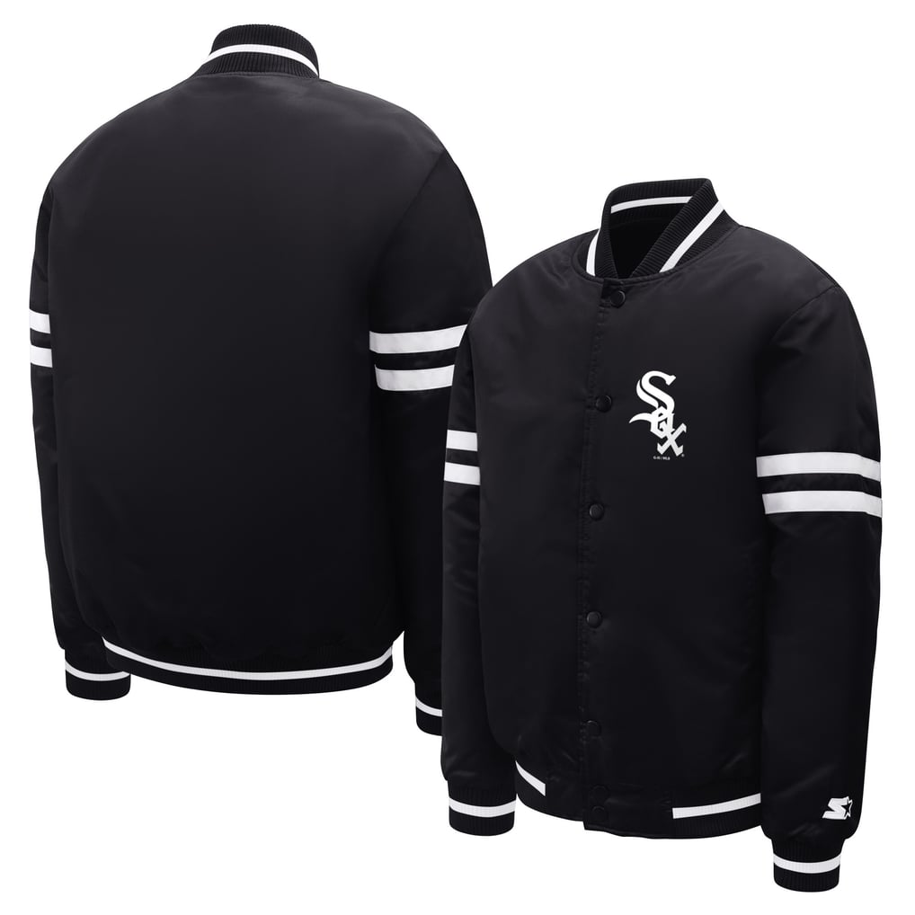  Chicago White Sox Starter Youth Team Logo Full-Snap Satin Varsity Jacket - Black