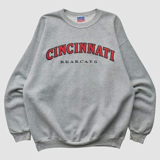 Cincinnati Bearcats Champion 2000s Pullover Sweatshirt - Heather Gray - XL by Fanatics Real Vintage