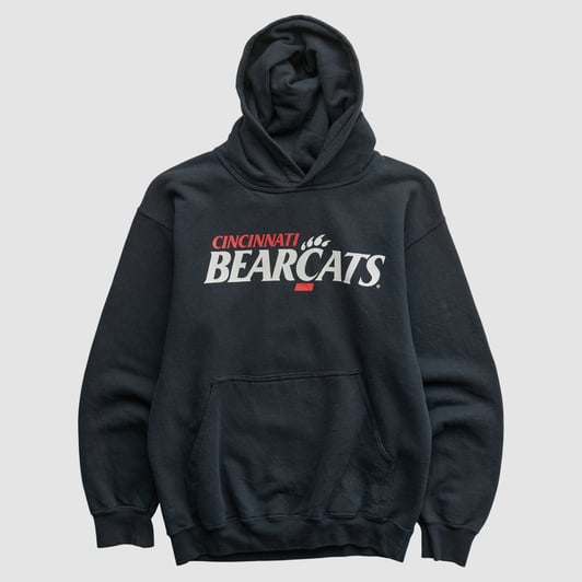 Cincinnati Bearcats Collegiate 2010s Hooded Pullover Sweatshirt - Black - S by Fanatics Real Vintage