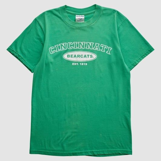 Cincinnati Bearcats Jerzees 2000s T-shirt - Green - XS by Fanatics Real Vintage