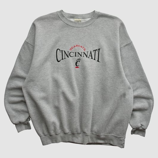 Cincinnati Bearcats Lee Apparel 2000s Pullover Sweatshirt - Heather Gray - XL by Fanatics Real Vintage
