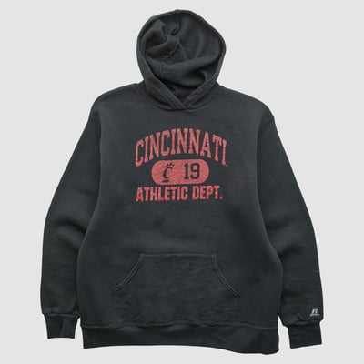 Cincinnati Bearcats Russell 2010s Hooded Pullover Sweatshirt - Black - XS by Fanatics Real Vintage