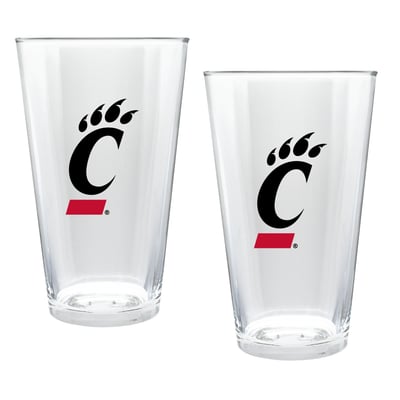 Cincinnati Bearcats Two-Piece 16oz. Double Play Pint Glass Set