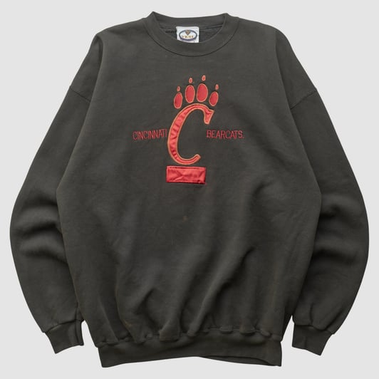 Cincinnati Bearcats Vesi 90s Pullover Sweatshirt - Charcoal - L by Fanatics Real Vintage