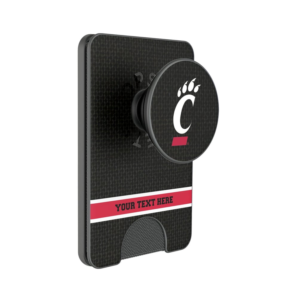 Cincinnati Bearcats Keyscaper Personalized Endzone Solid PopSockets Magnetic Wallet
