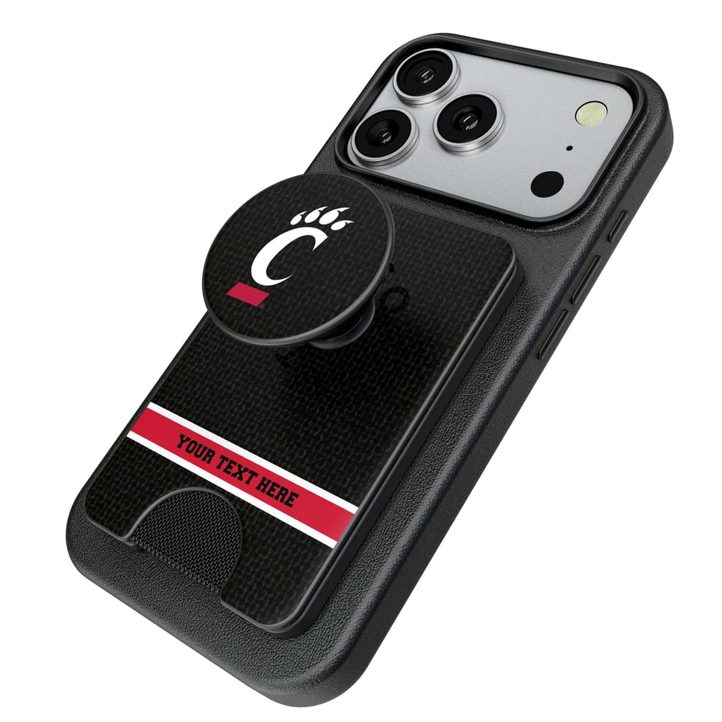 Cincinnati Bearcats Keyscaper Personalized Endzone Solid PopSockets Magnetic Wallet