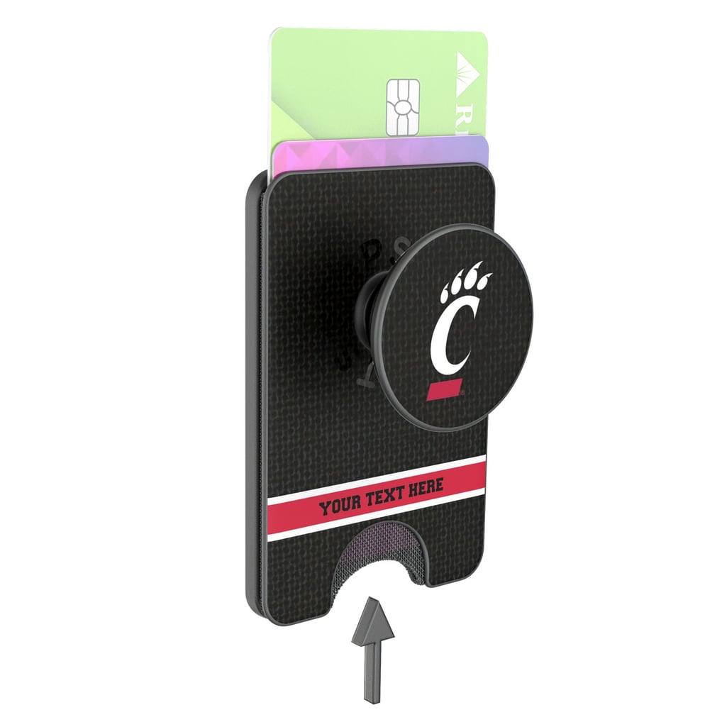 Cincinnati Bearcats Keyscaper Personalized Endzone Solid PopSockets Magnetic Wallet