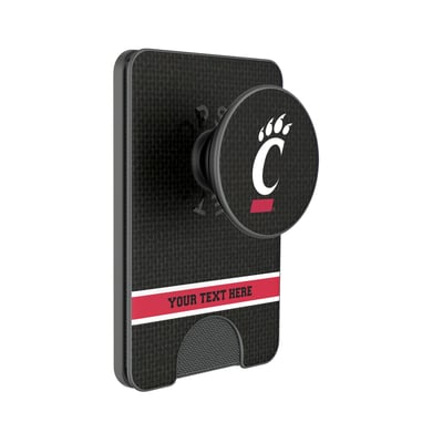 Cincinnati Bearcats Keyscaper Personalized Endzone Solid PopSockets Magnetic Wallet
