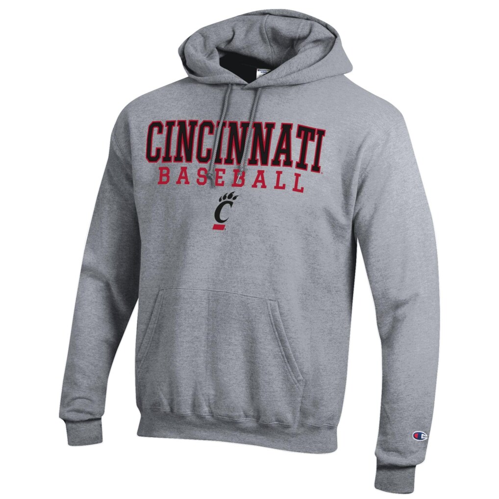 Cincinnati Bearcats Champion Baseball Stack Pullover Hoodie - Gray