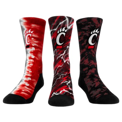 Cincinnati Bearcats Rock Em Unisex Three-Piece Team Tones Crew Socks Set