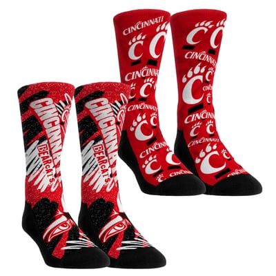 Cincinnati Bearcats Rock Em Unisex Two-Piece Team Blast Crew Socks Set