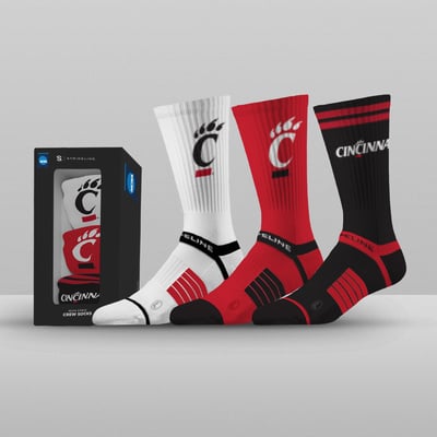 Cincinnati Bearcats Strideline Unisex Premium 3-Pack Knit Crew Socks Set