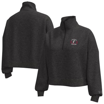 Cincinnati Bearcats Under Armour Women's Icon Fleece Half-Zip Jacket - Heather Black