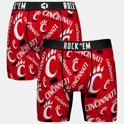  Cincinnati Bearcats Rock Em Youth All Over Logo Boxer Briefs - Red