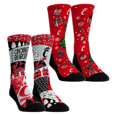 Cincinnati Bearcats Rock Em Socks Youth Holiday Remix Crew Socks Two-Pack
