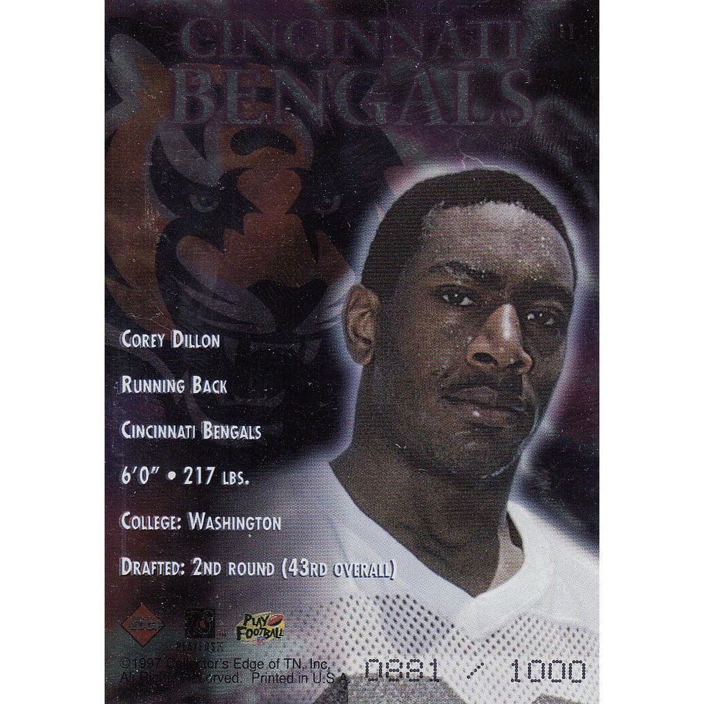 1997 Excalibur Gridiron Wizards Draft #9 Corey Dillon