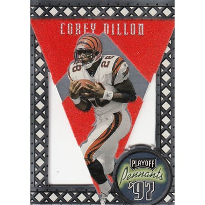 1997 Playoff Contenders Pennants Orange Felt #36 Corey Dillon