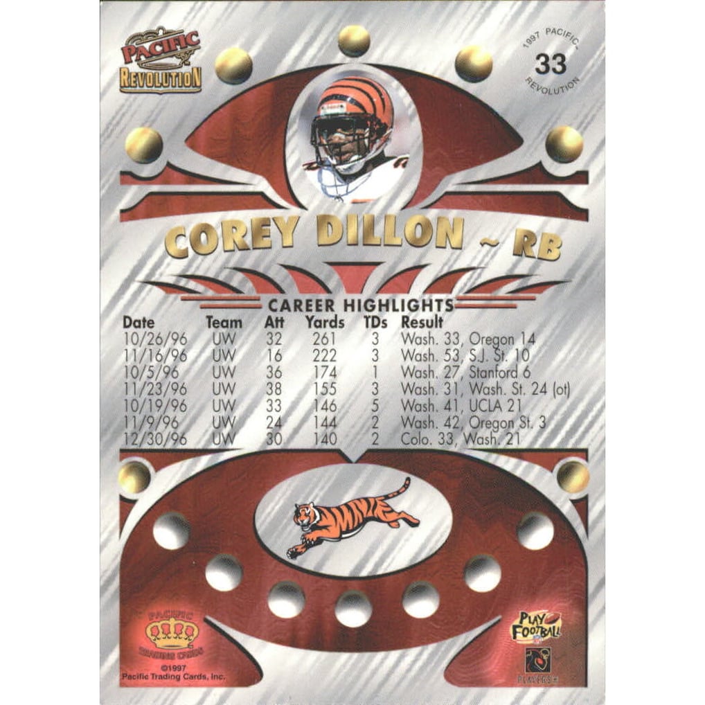 1997 Revolution Red #33 Corey Dillon