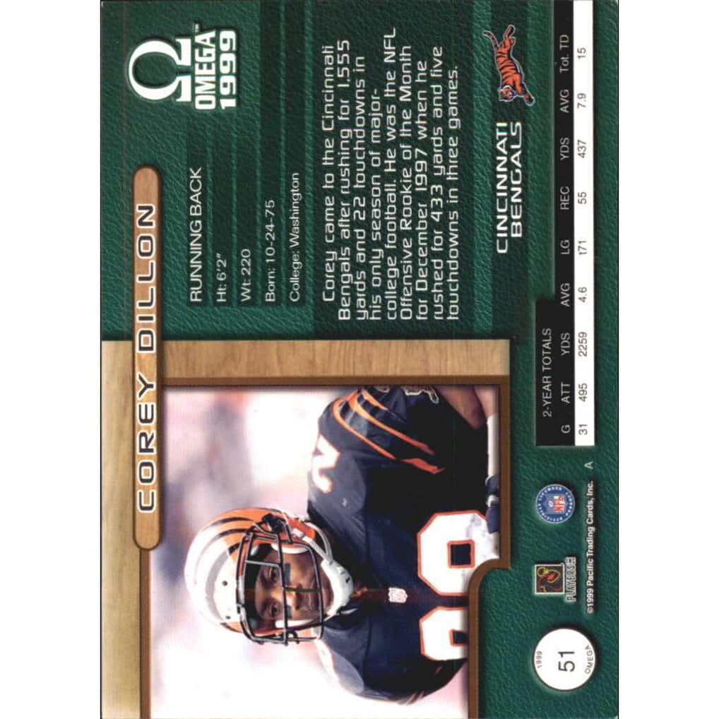 1999 Pacific Omega Copper #51 Corey Dillon