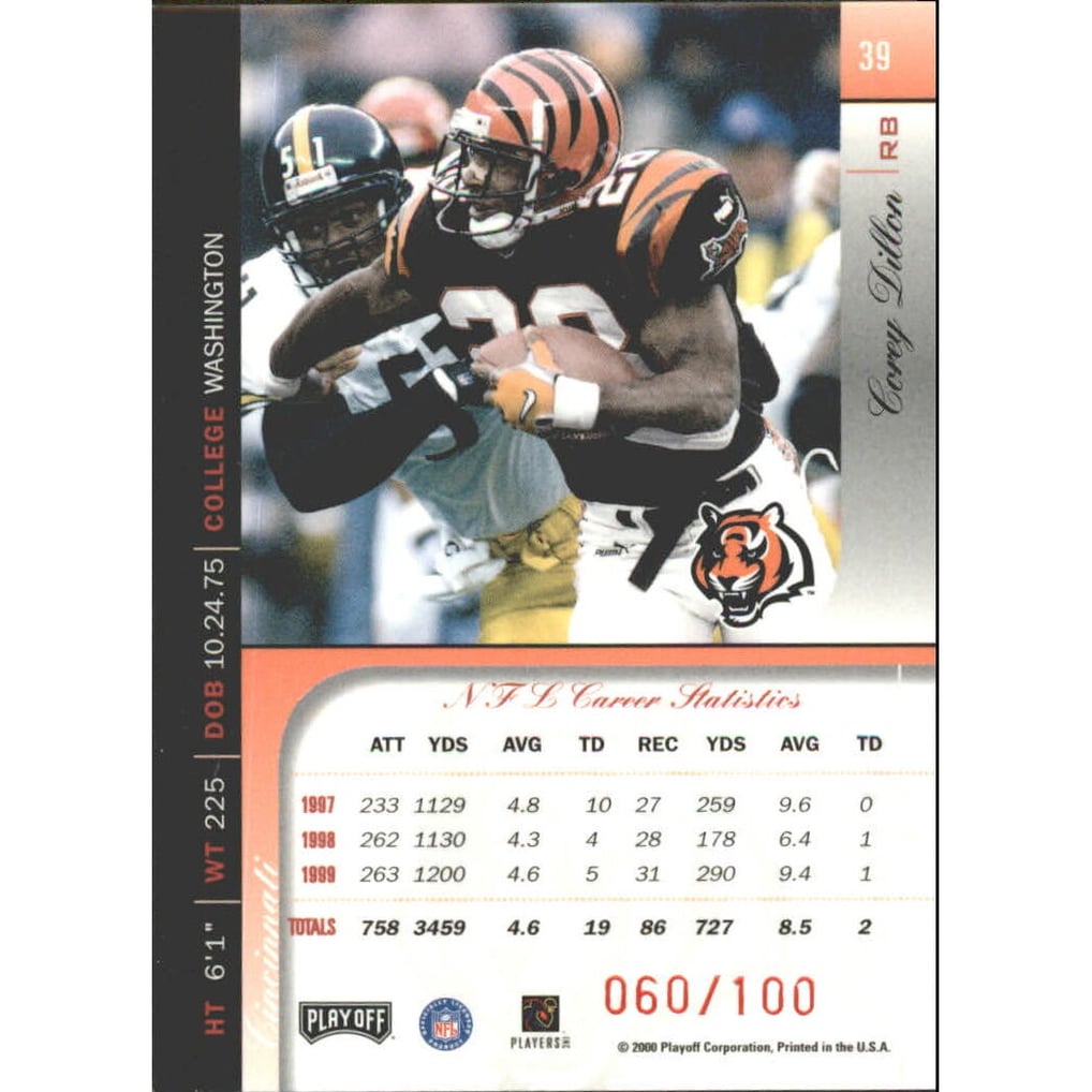 2000 Playoff Prestige Spectrum Red #39 Corey Dillon