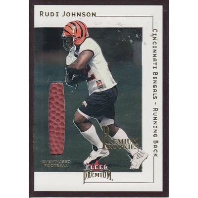 2001 Fleer Premium Rookie Game Ball #219 Rudi Johnson