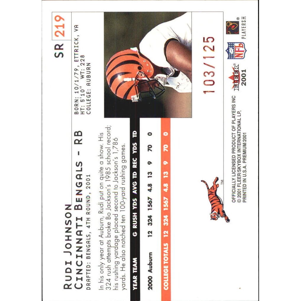 2001 Fleer Premium Star Ruby #219 Rudi Johnson