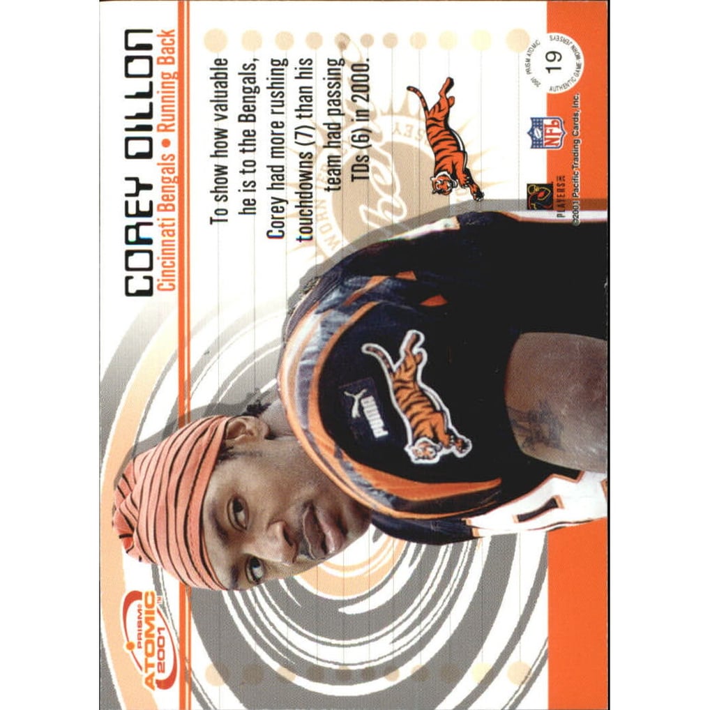 2001 Pacific Prism Atomic Jerseys #19 Corey Dillon SP