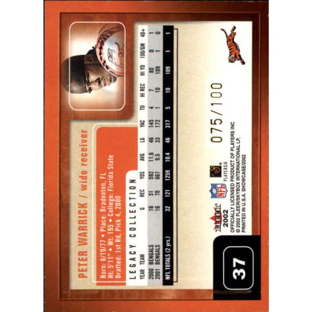 2002 Fleer Showcase Legacy #37 Peter Warrick
