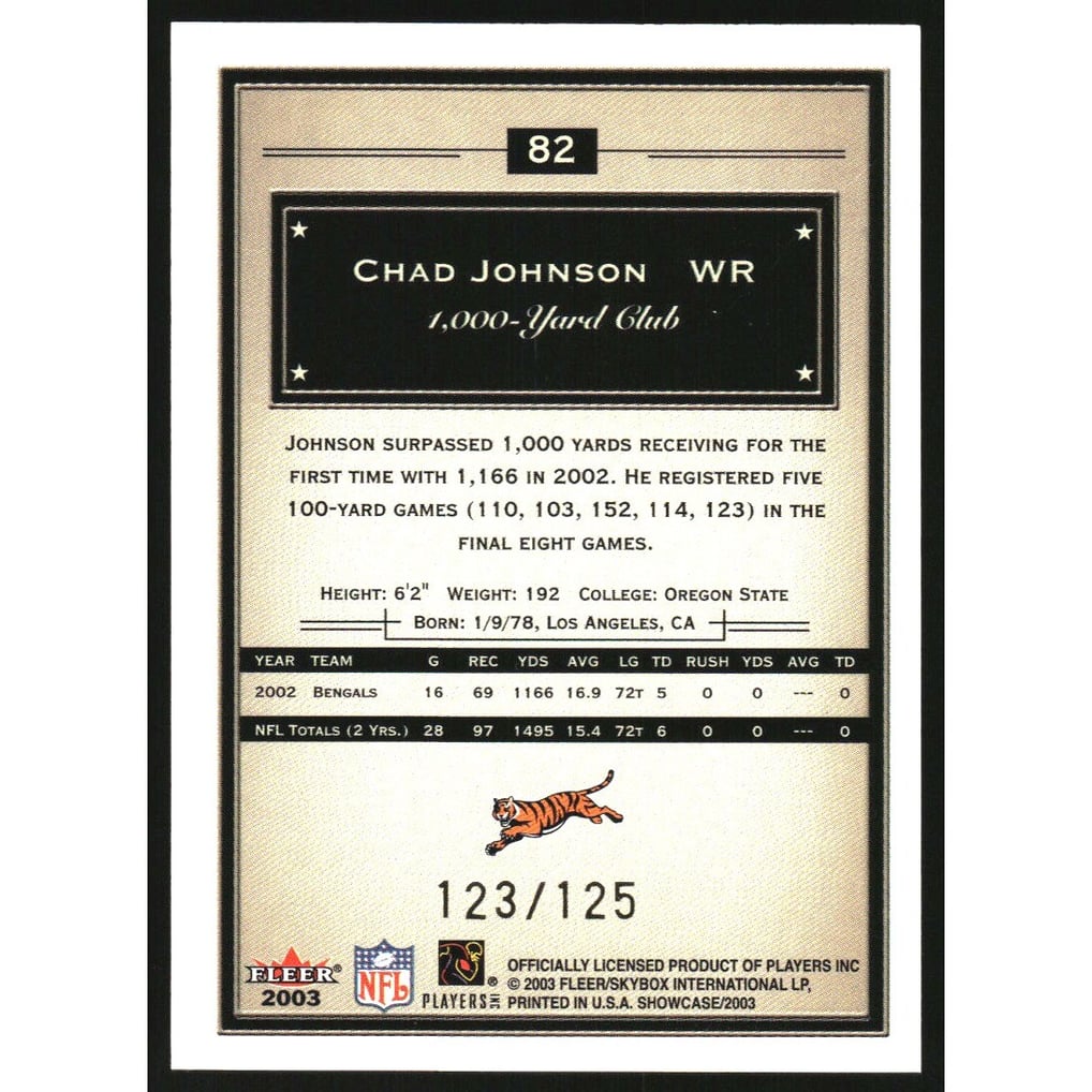 2003 Fleer Showcase Legacy #82 Chad Johnson
