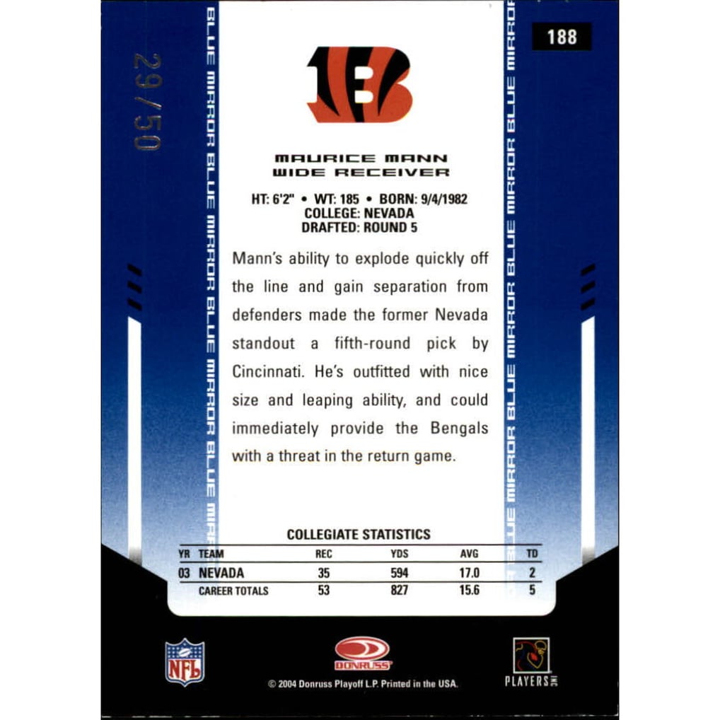 2004 Leaf Certified Materials Mirror Blue #188 Maurice Mann