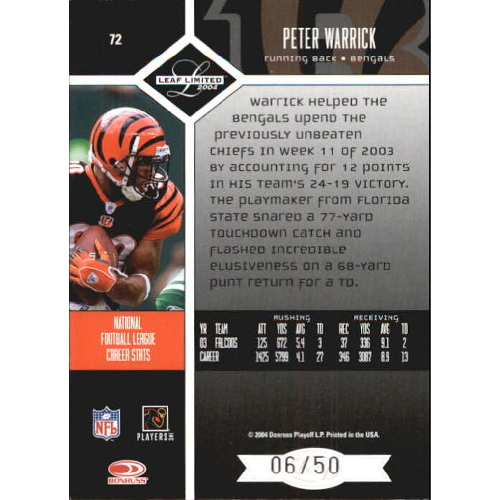 2004 Leaf Limited Silver Spotlight #72 Peter Warrick