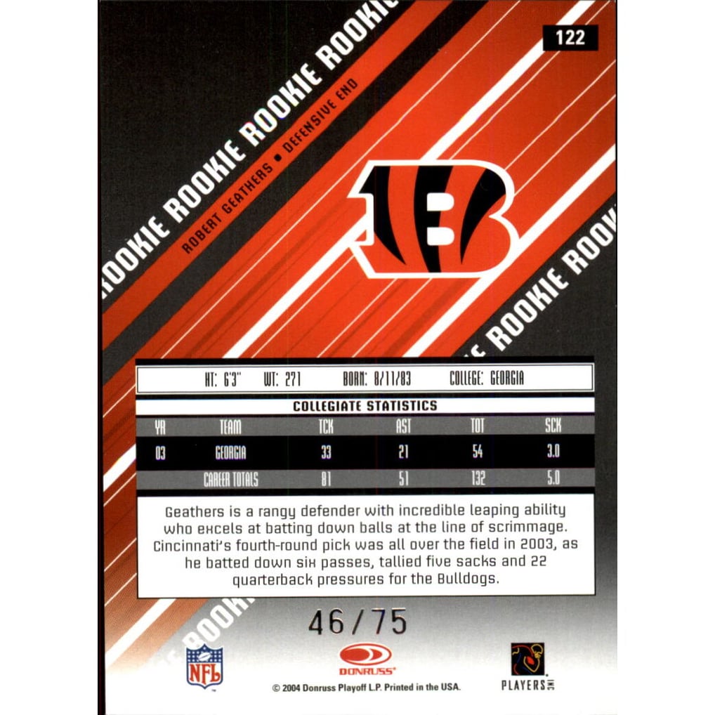 2004 Leaf Rookies and Stars Longevity Parallel #122 Robert Geathers