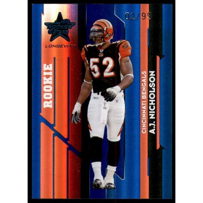 2006 Leaf Rookies and Stars Longevity Target Sapphire Parallel #119 A.J. Nicholson