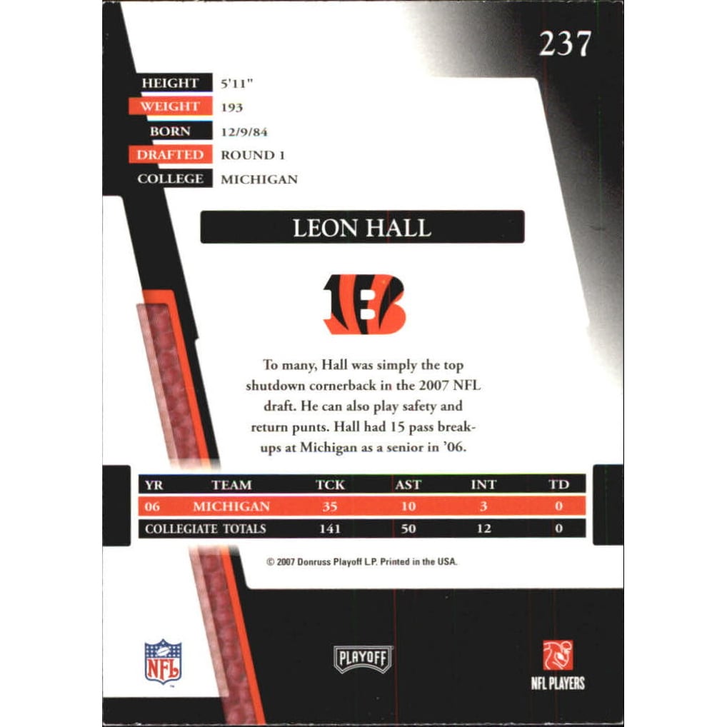 2007 Absolute Memorabilia Spectrum Red Retail #237 Leon Hall
