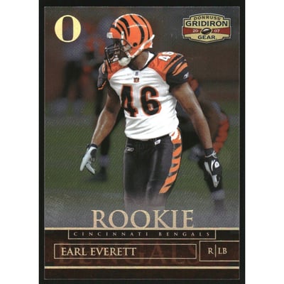 2007 Donruss Gridiron Gear Gold Holofoil O's #132 Earl Everett