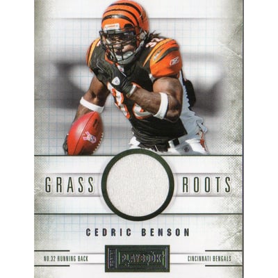 2011 Panini Playbook Grass Roots Materials #84 Cedric Benson/49