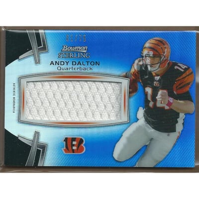 2012 Bowman Sterling Blue Refractors #BSJVRAD Andy Dalton JSY/75