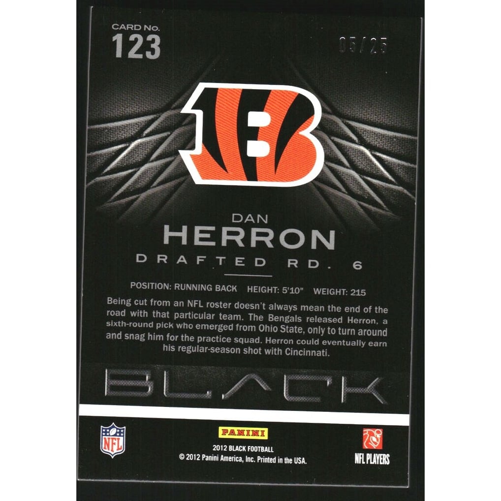 2012 Panini Black Platinum #123 Dan Herron