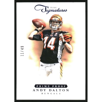 2012 Prime Signatures Prime Proof Blue #33 Andy Dalton