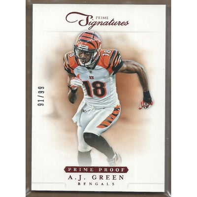 2012 Prime Signatures Prime Proof Red #52 A.J. Green
