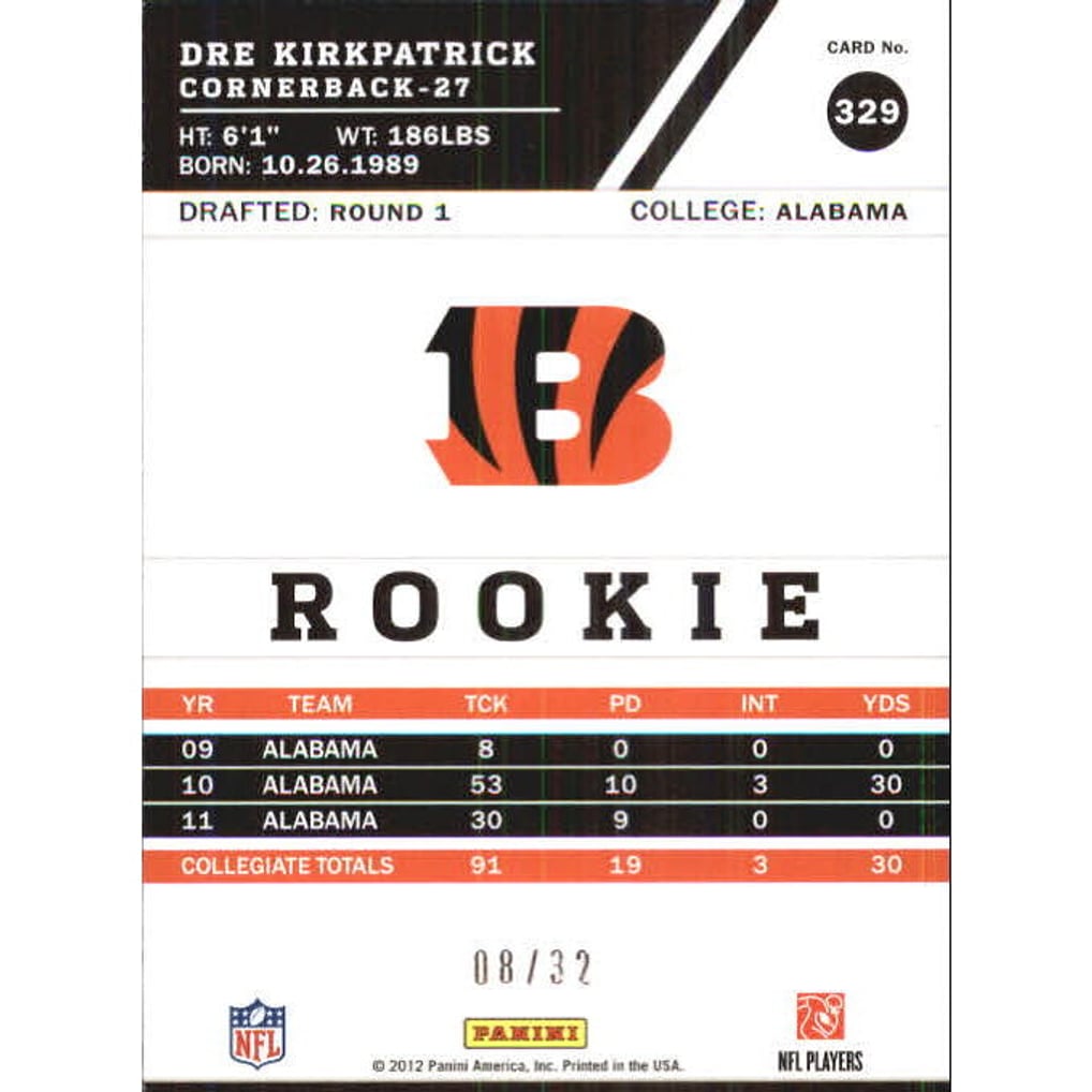 2012 Score Artist's Proof #329 Dre Kirkpatrick